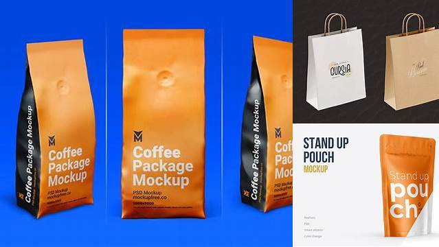 5818+ Stand-Up Bag PSD Mockup Half Side View Digital Resource Free Download