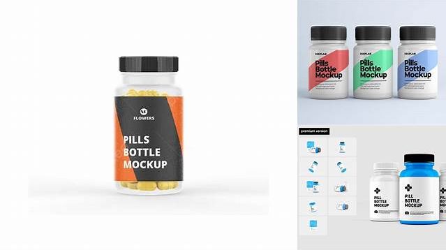 5819+ Clear Plastic Bottle With Pills PSD Mockup Creative Free Photoshop Template