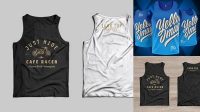 5820+ Men’s Jersey Tank Top PSD Mockup Front View Free Mockup PSD Template