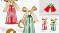 5822+ Glossy Christmas Bells PSD Mockup Editable Mockup PSD