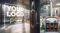 5824+ Mockup Glass Door Editable Mockup PSD