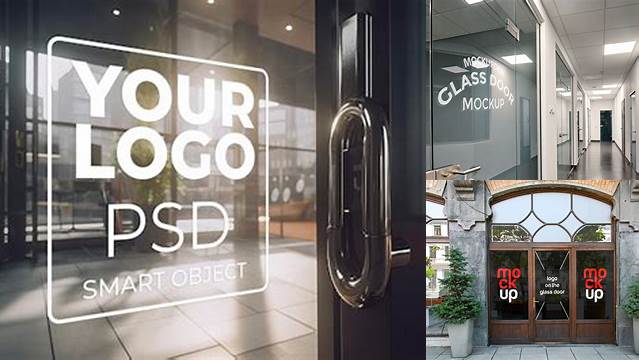 5824+ Mockup Glass Door Editable Mockup PSD