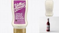 5824+ Tottle Bottle with Garlic Sauce PSD Mockup Best for Showcase