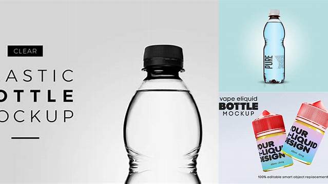 5824+ Transparent Plastic Bottle With Liquid PSD Mockup Front View Smart Design Template Free