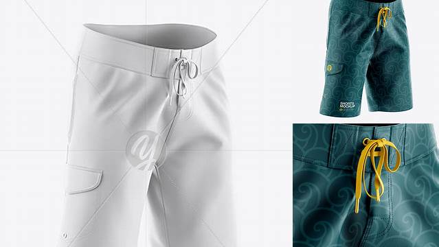 5825+ Men’s Shorts HQ PSD Mockup Half Side View Free Downloadable Graphic Resource