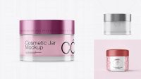 583+ 50ml Transparent Cosmetic Jar With Metallic Cap PSD Mockup Exclusive PSD Design Freebie