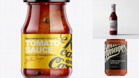 5830+ 350g Glass Jar with Sauce PSD Mockup Free Downloadable Graphic Resource