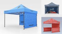 5830+ Display Tent PSD Mockup Front View Creative Layered Mockup Freebie