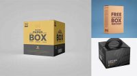 5830+ Paper Box PSD Mockup Half Side View High Angle Shot Premium Mockup Freebie