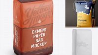 5832+ Cement Paper Bag PSD Mockup Halfside View High-Angle Shot Layered PSD for Easy Editing