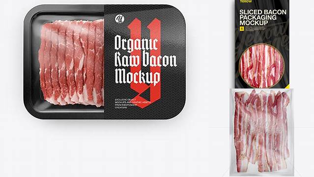 5832+ Plastic Vacuum Tray with Bacon PSD Mockup Creative Layered Mockup Freebie