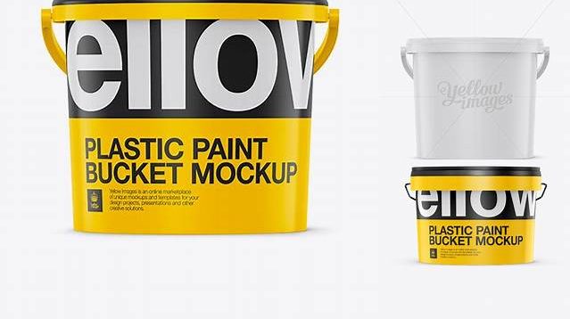 5835+ Plastic Bucket PSD Mockup Front View Eye-Level Shot Editable and Customizable PSD