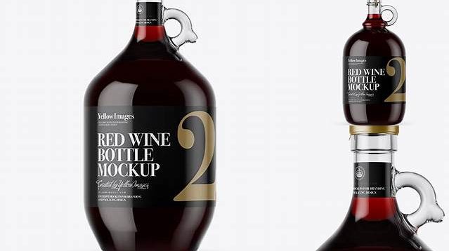 5838+ 3L Clear Glass Red Wine Bottle With Handle PSD Mockup Download Premium Free PSD