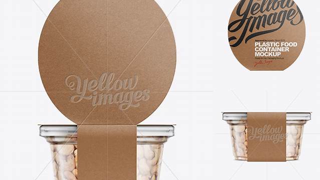 5839+ 200g Plastic Cup in Kraft Wrap with Cashew PSD Mockup Smart Object Free Photoshop File