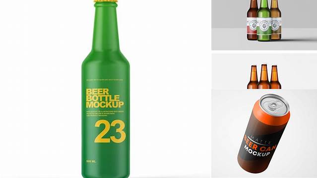 584+ Matte Vintage Beer Bottle PSD Mockup Professional Quality PSD Freebie