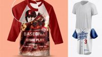 5842+ Men's Baseball Jersey PSD Mockup Halfside View Exclusive Free Photoshop Mockup