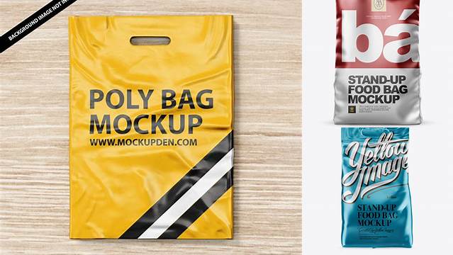 5842+ Metallic Stand-up Bag PSD Mockup Front View Free Mockup PSD Template