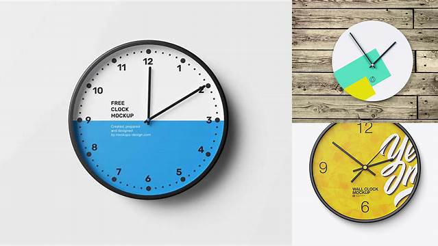 5842+ Round Wall Clock PSD Mockup Front View Download Now Free PSD Template