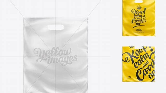 5843+ White Patch Handle Plastic Carrier Bag Digital Photoshop Free Mockup