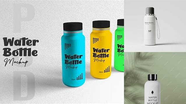 5844+ Green Plastic Reusable Water Bottle PSD Mockup Exclusive Editable PSD File