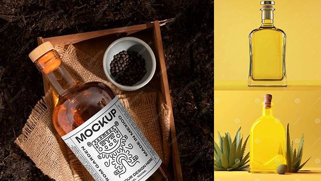 5845+ Tequila Bottle Mockup Free Best for Showcase