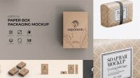 5847+ Kraft Soap Package PSD Mockup Half Side View Advanced Editable Template Free