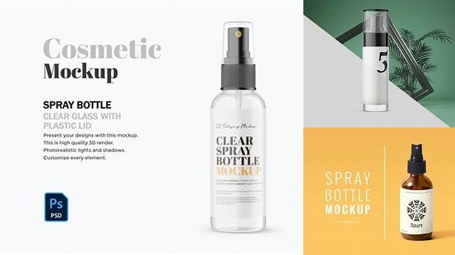 5855+ Black Glass Spray Bottle PSD Mockup Editable Graphic Design Files