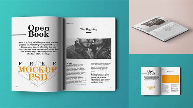 5856+ Open Book PSD Mockup Smart Editable Design Mockup