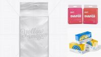 5857+ Large Diapers Package with Handle Versatile PSD Mockup File