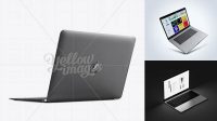 5858+ Apple MacBook PSD Mockup – 3/4 Left Back View Free Mockup Templates