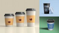 5860+ Paper Coffee Cup With Sleeve PSD Mockup Front View Free Premium Photoshop Template Download