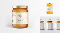 5862+ Glass Honey Jar with Paper Cap PSD Mockup Exclusive and Stylish Design PSD