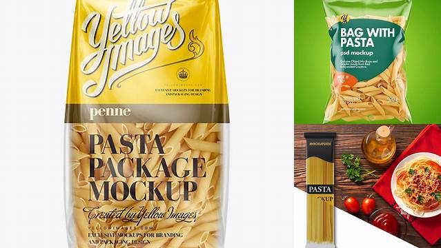 5862+ Penne Pasta Bag PSD Mockup Exclusive and Stylish Design PSD