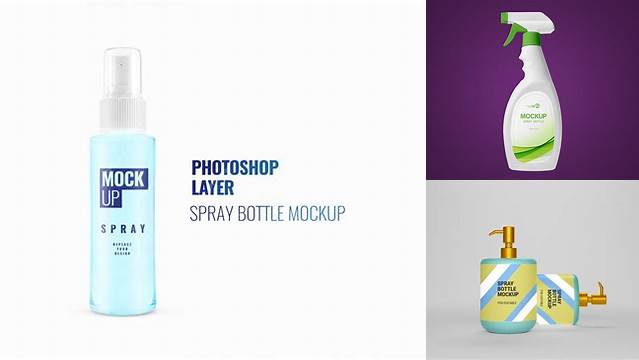 5863+ Opened Green Spray Bottle PSD Mockup High-End PSD Download