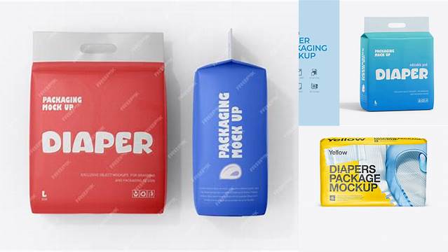 5864+ Big Package of Diapers PSD Mockup Free PSD