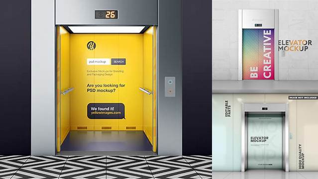 5864+ Elevator Mockup Psd Free PSD