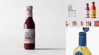 5868+ Clear Glass Bottle with Mustard Sauce PSD Mockup Free Photoshop Mockup Design