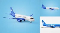 5869+ Airplane With Long Banner PSD Mockup Half Side View Creative Free PSD Graphic Design