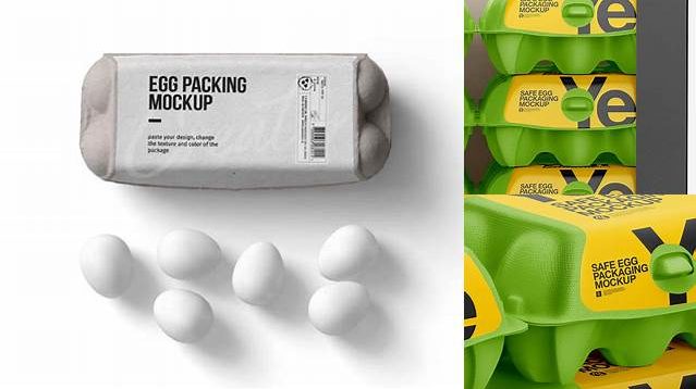 5870+ Opened Box with Eggs Cartons PSD Mockup Front View High-Quality Digital Mockup Resource