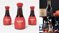 5871+ Soy Sauce Plastic Bottle PSD Mockup Elegant and Stylish Mockup