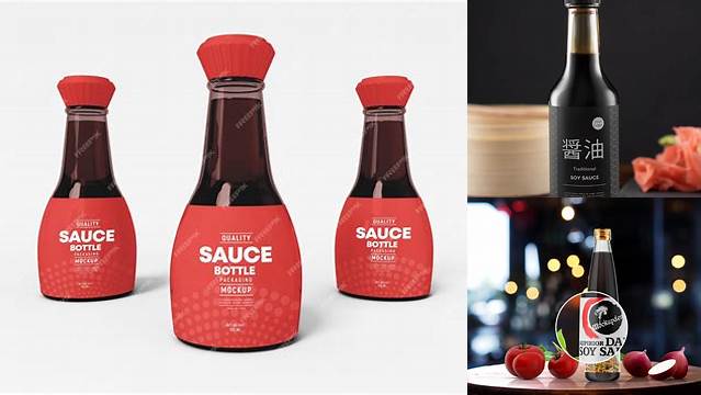 5871+ Soy Sauce Plastic Bottle PSD Mockup Elegant and Stylish Mockup