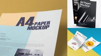 5874+ Two A4 Papers PSD Mockup Download Free