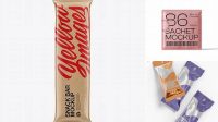 5876+ Kraft Snack Bar Sachet PSD Mockup Front View Creative Layered Mockup Freebie