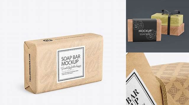 5877+ Kraft Soap Bar Package PSD Mockup High-Quality Editable PSD