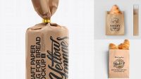 5880+ Middle Kraft Paper Bread Bag PSD Mockup Smart Object-Based PSD Template Free