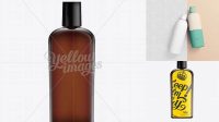 5882+ Brown Cosmetic Bottle With Black Cap 250ml Custom Graphic Mockup File