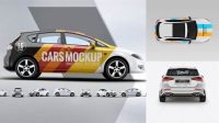 5883+ Hatchback 5-doors PSD Mockup Top View Editable Graphic Design Files