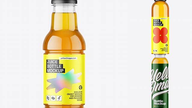 5885+ Clear PET Apple Juice Bottle PSD Mockup Layered PSD File Free Download