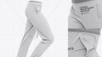 5887+ Women's Heather Cuffed Joggers Side View High-Quality Creative PSD