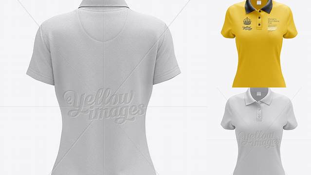 5887+ Womens Polo HQ PSD Mockup Back View Premium Free Graphic Resource